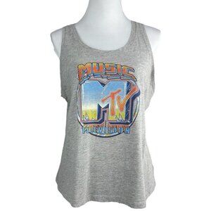 MTV Music Television Women's Gray Scoop Neck Classic Muscle Tank Top 2XL/C40